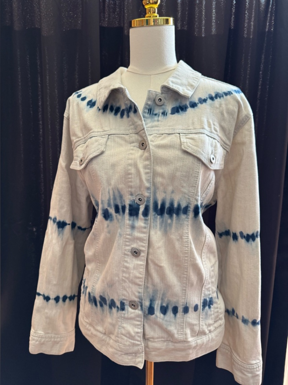 Style & Co. Light Cream Denim Jacket Label Detail